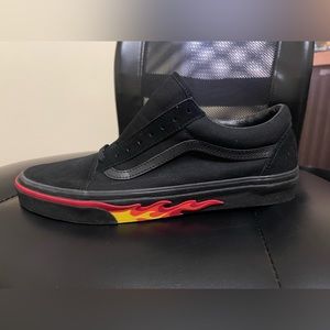 🥑Vans Old Skool (Flame Wall) Black/Blk Men’s Shoes